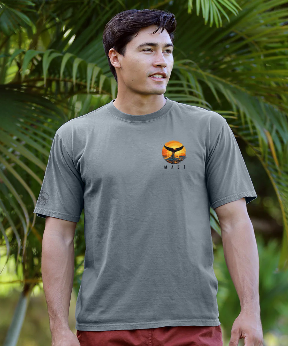 Whale Tail Sunset - Crater Dyed Short Sleeve Crewneck T-Shirt