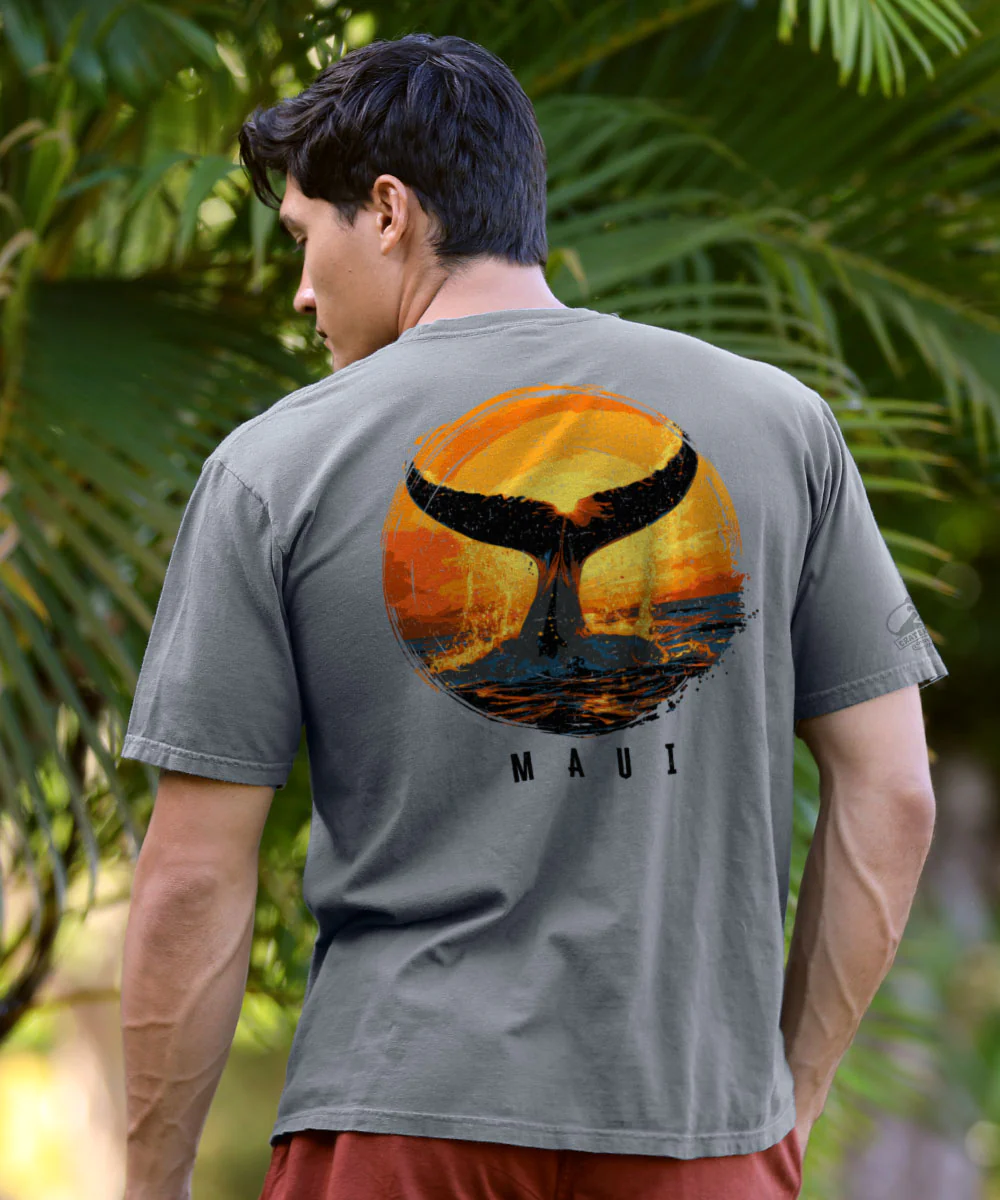 Whale Tail Sunset - Crater Dyed Short Sleeve Crewneck T-Shirt - Image 4