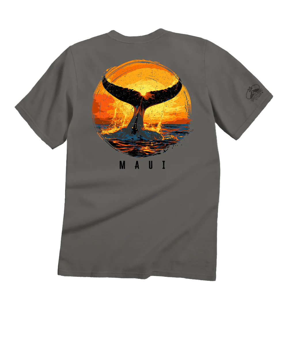 Whale Tail Sunset - Crater Dyed Short Sleeve Crewneck T-Shirt - Image 5