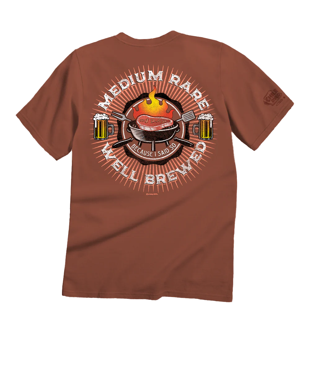 Medium Rare And Well Brewed - Chile Dyed Short Sleeve Crewneck T-Shirt - Image 3
