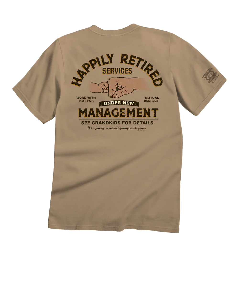 Happily Retired - Kona Coffee Dyed Short Sleeve Crewneck T-Shirt - Image 3