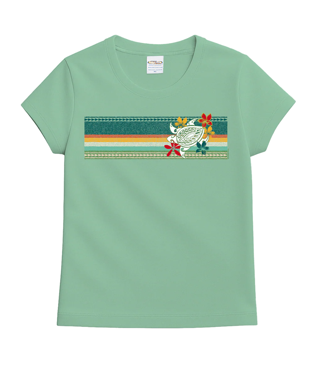 Women's Retro Honu Puas - Key Lime Dyed Short Sleeve Crewneck T-Shirt - Image 5