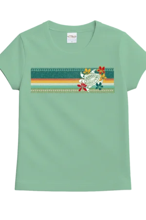 Women's Retro Honu Puas - Key Lime Dyed Short Sleeve Crewneck T-Shirt