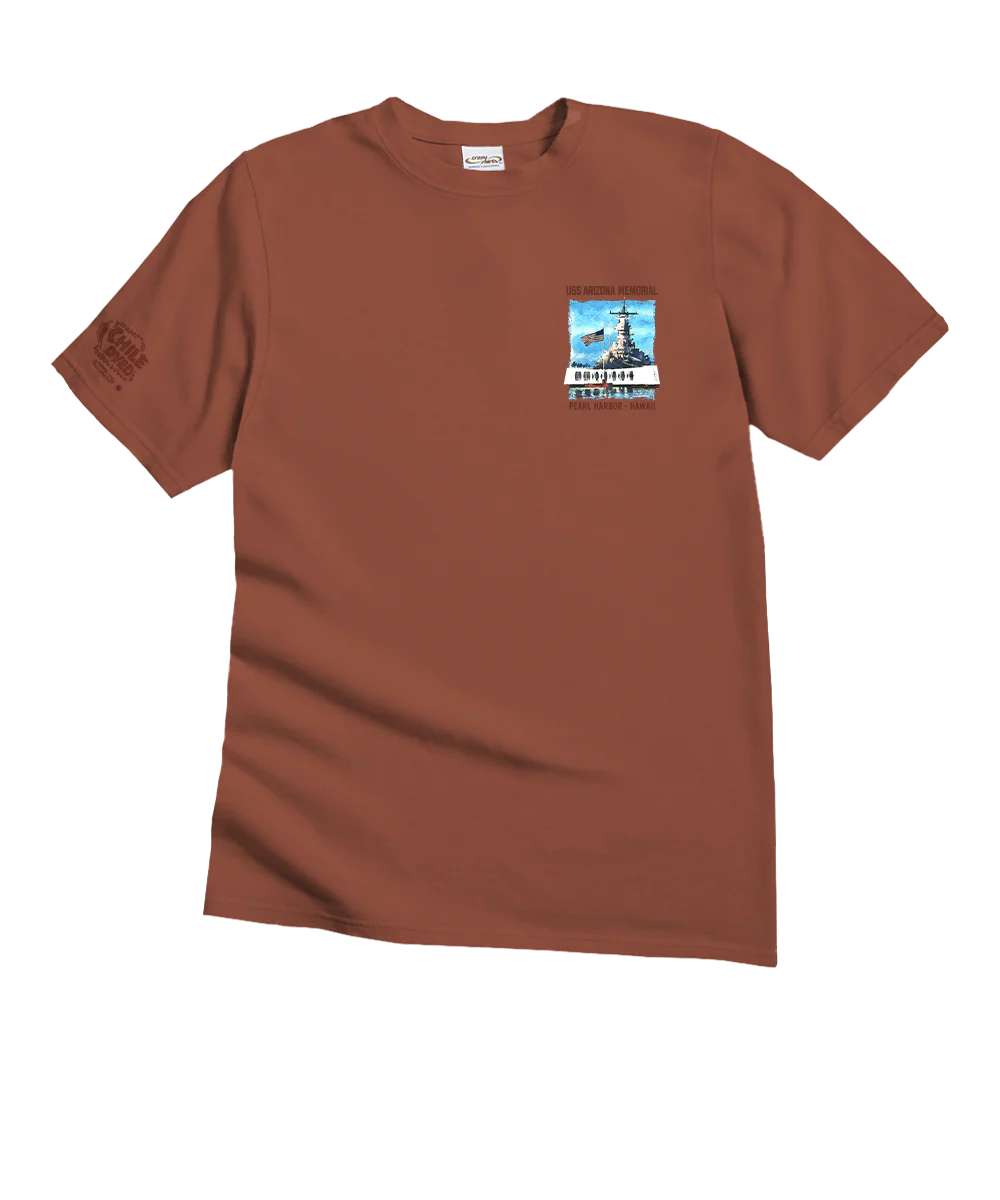 USS Arizona Memorial - Chile Dyed Short Sleeve Crewneck T-Shirt