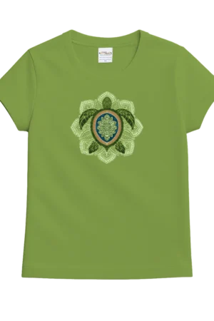 Women's Mandala Honu - Matcha Short Sleeve Crewneck T-Shirt