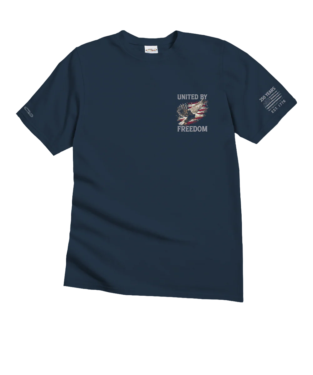 United By Freedom - Navy Short Sleeve Crewneck T-Shirt